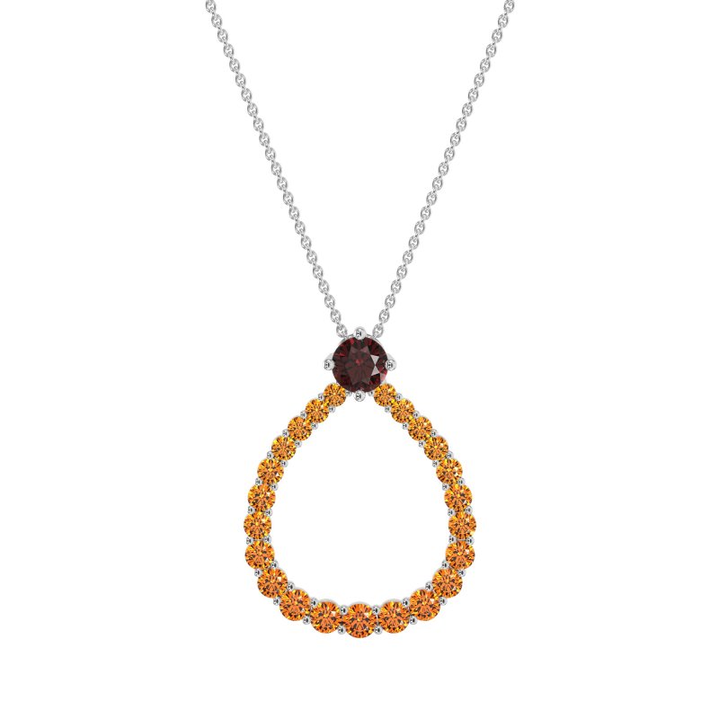 Tear Drop Halo Necklace