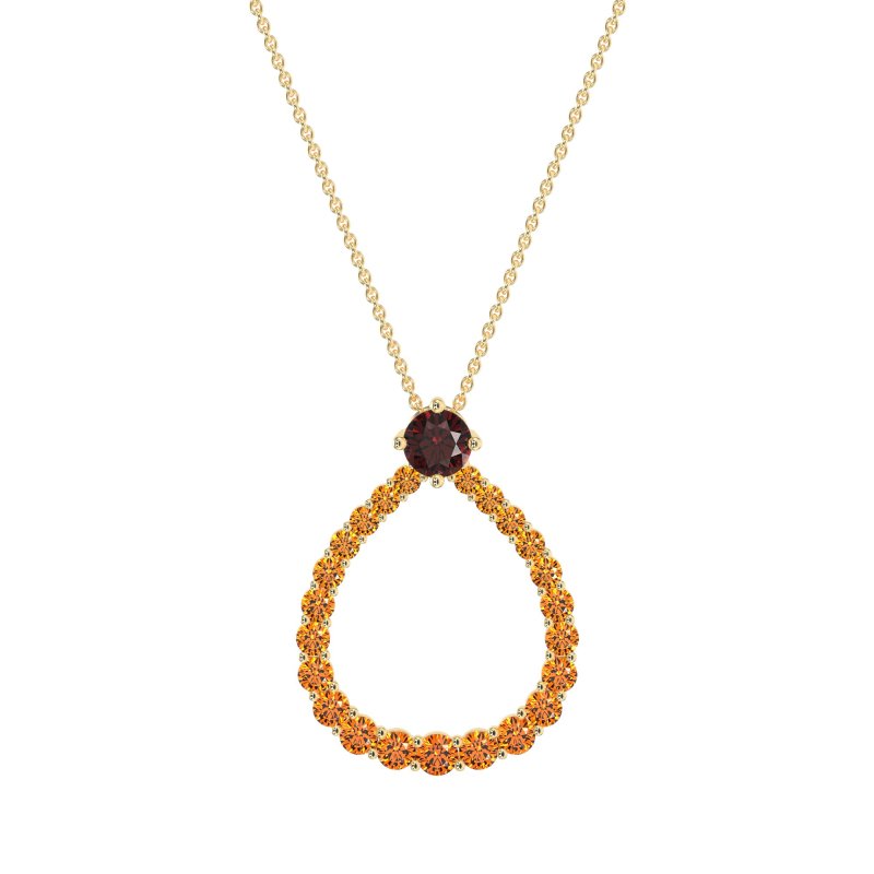Tear Drop Halo Necklace