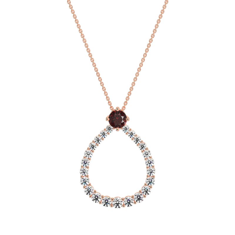 Tear Drop Halo Necklace