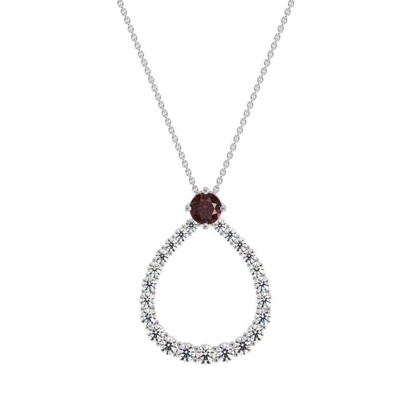 Tear Drop Halo Necklace