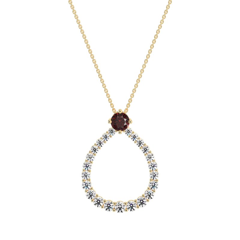 Tear Drop Halo Necklace