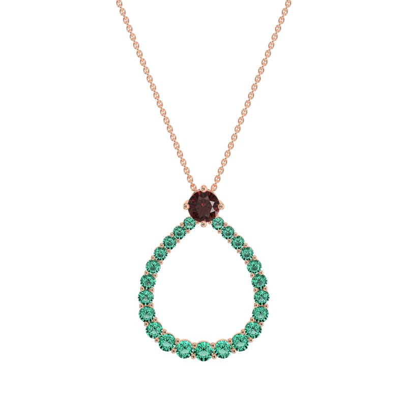 Tear Drop Halo Necklace