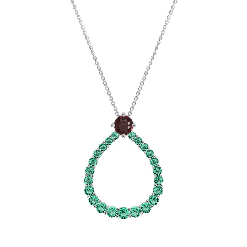 Tear Drop Halo Necklace