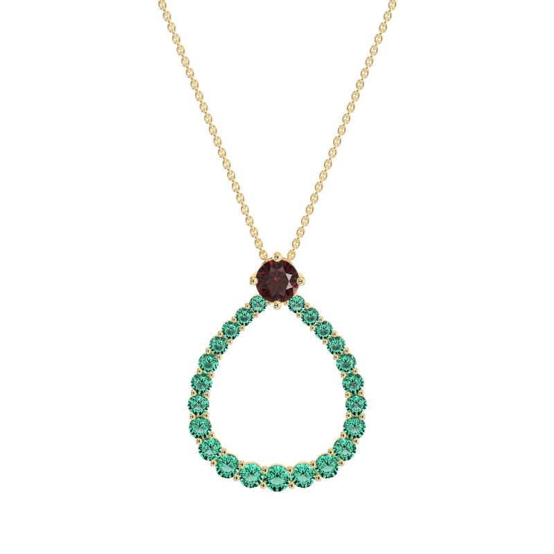 Tear Drop Halo Necklace