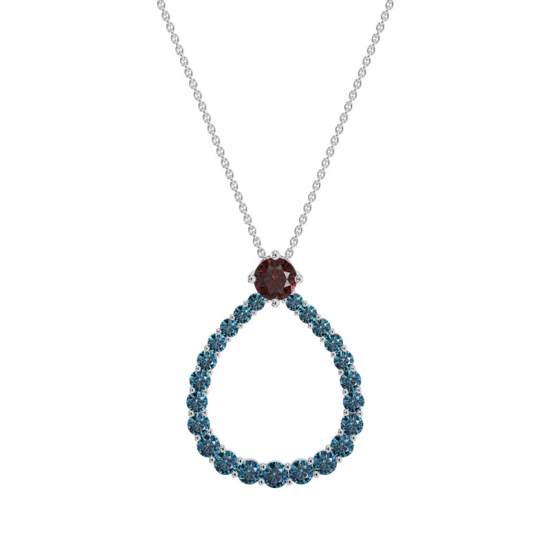 Tear Drop Halo Necklace