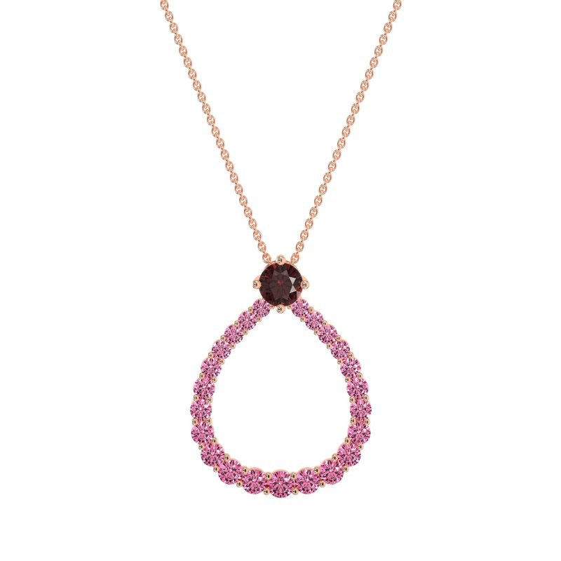 Tear Drop Halo Necklace