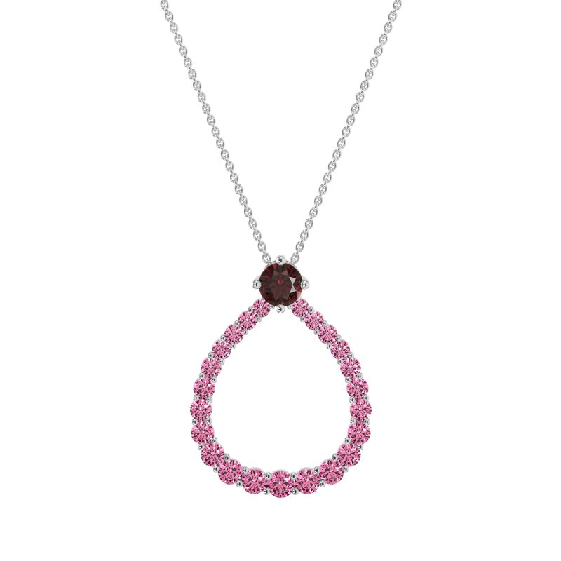 Tear Drop Halo Necklace