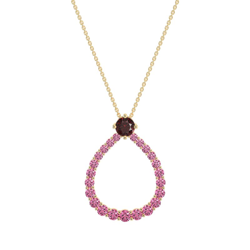 Tear Drop Halo Necklace