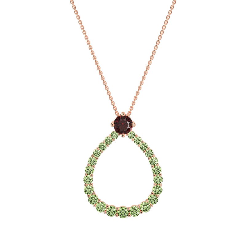 Tear Drop Halo Necklace