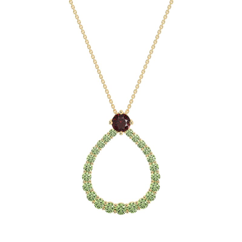 Tear Drop Halo Necklace
