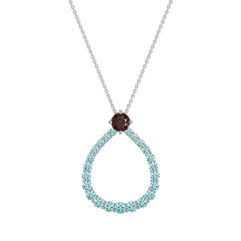 Tear Drop Halo Necklace