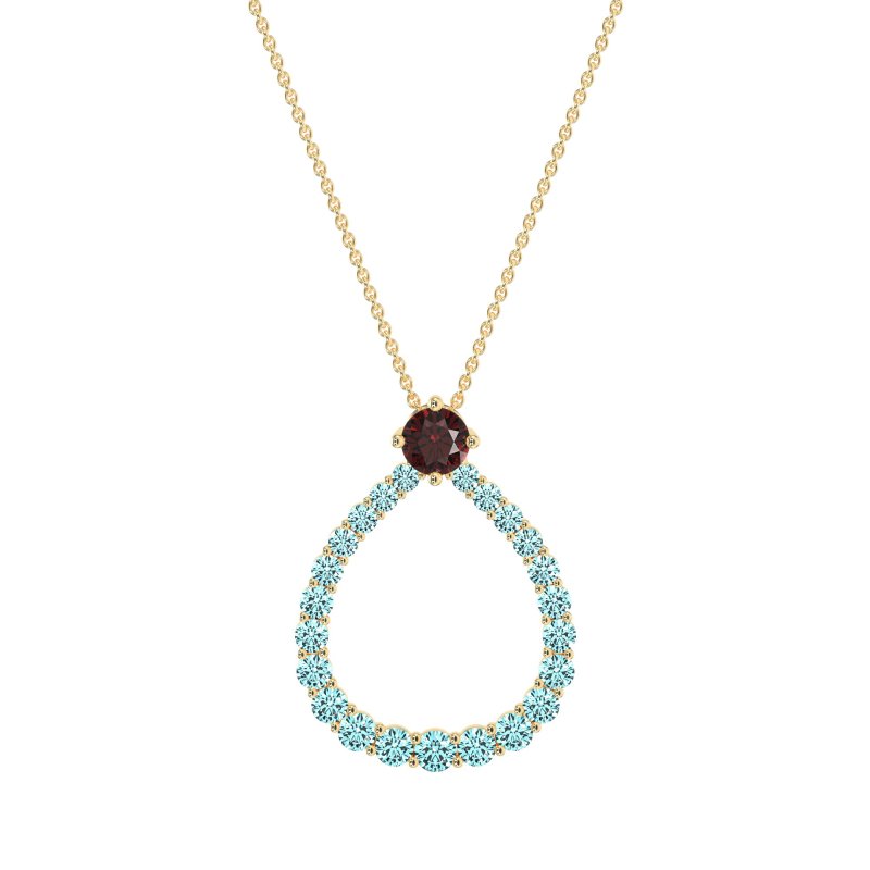 Tear Drop Halo Necklace