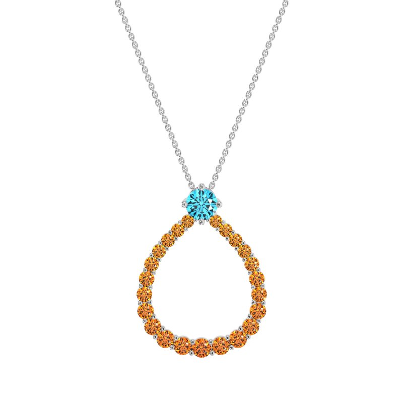 Tear Drop Halo Necklace