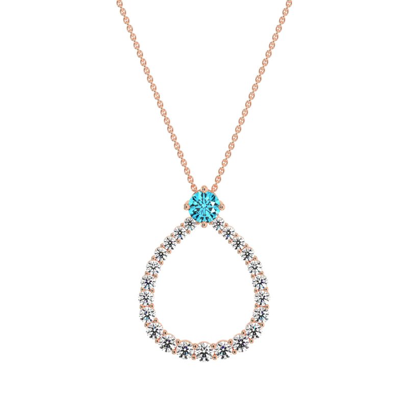Tear Drop Halo Necklace