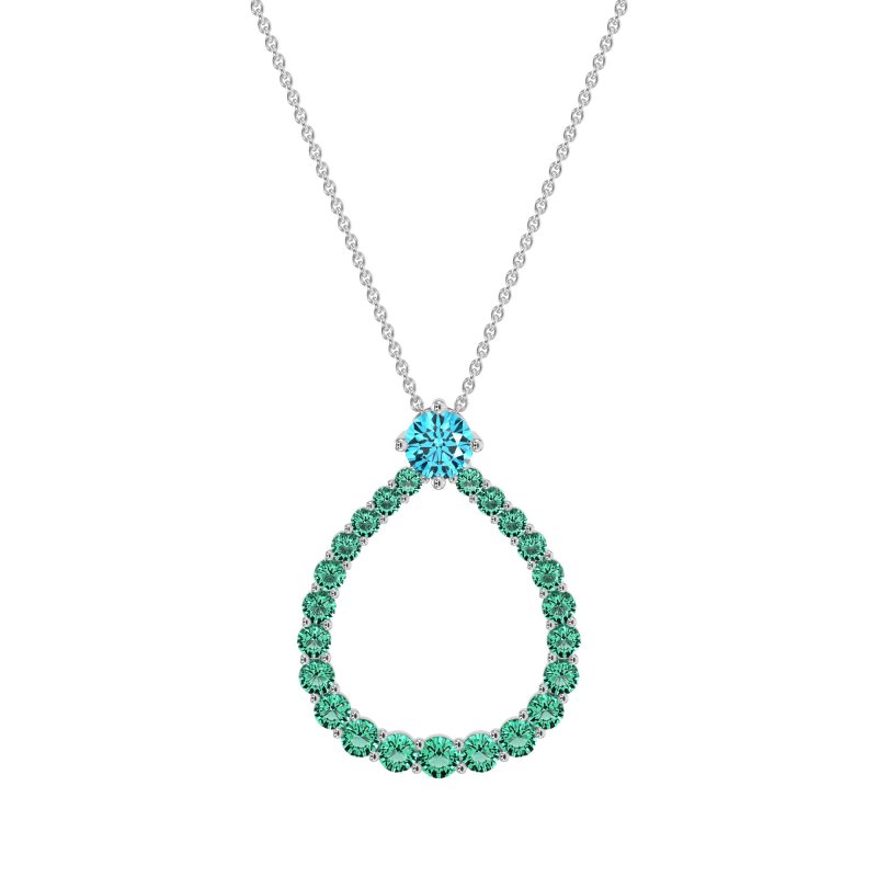Tear Drop Halo Necklace