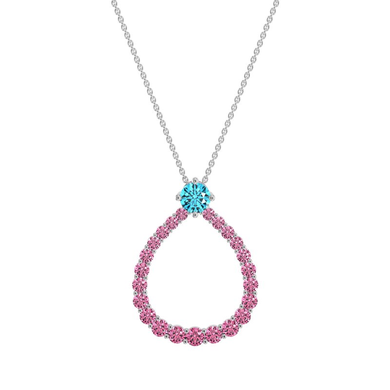 Tear Drop Halo Necklace