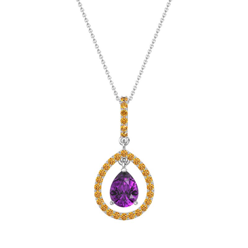 Tear Drop Large Halo Necklace