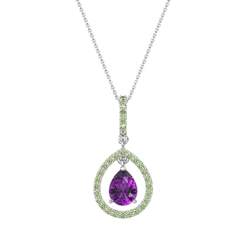 Tear Drop Large Halo Necklace