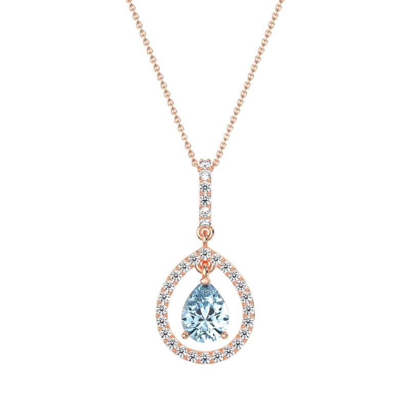Tear Drop Large Halo Necklace