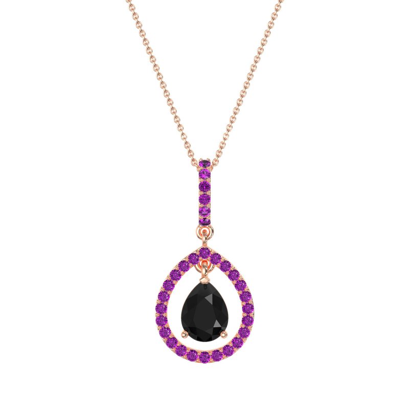 Tear Drop Large Halo Necklace