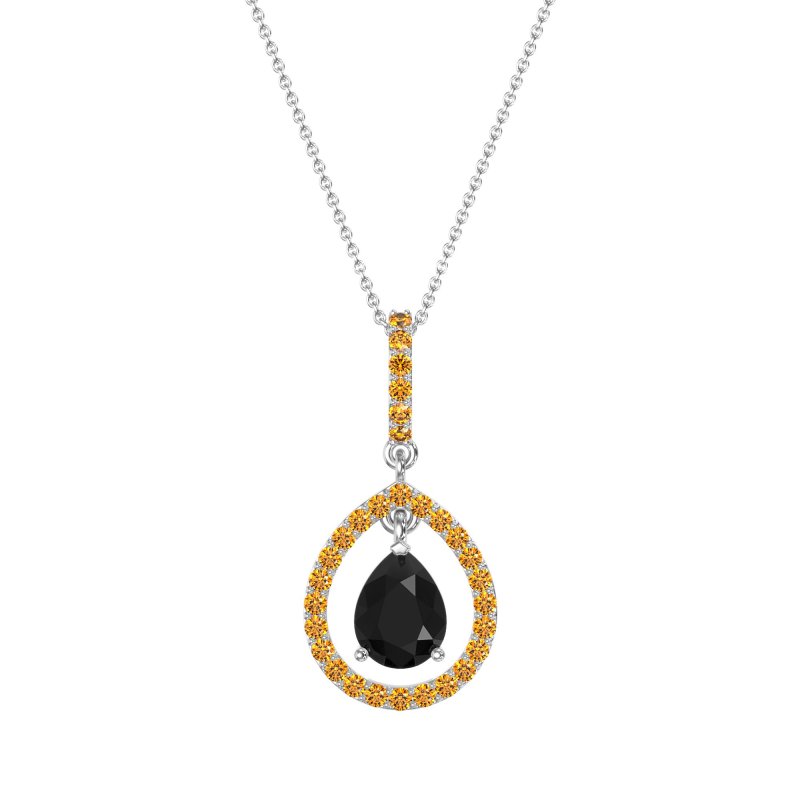 Tear Drop Large Halo Necklace