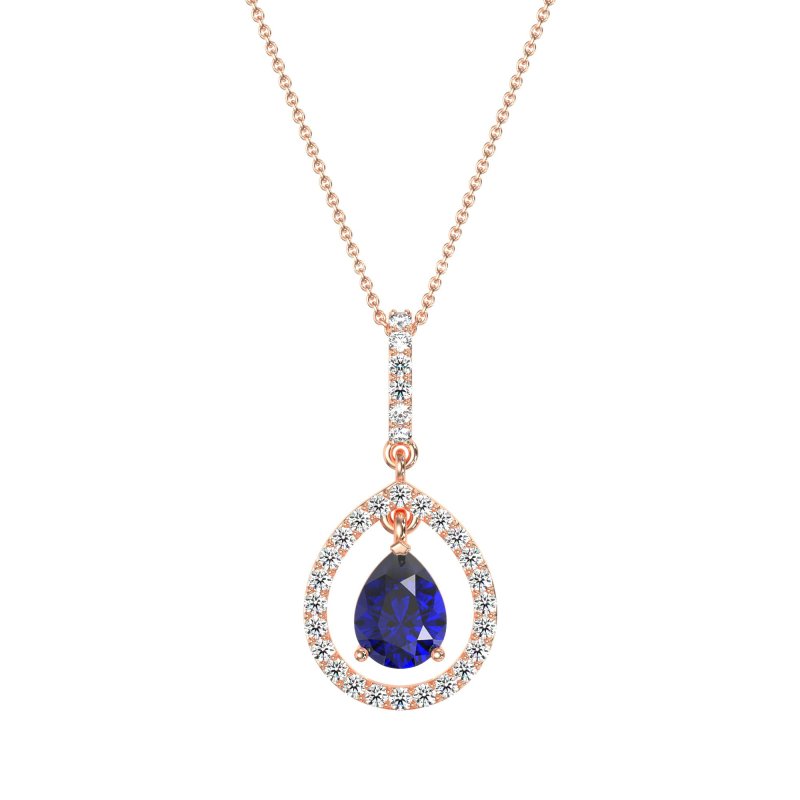 Tear Drop Large Halo Necklace