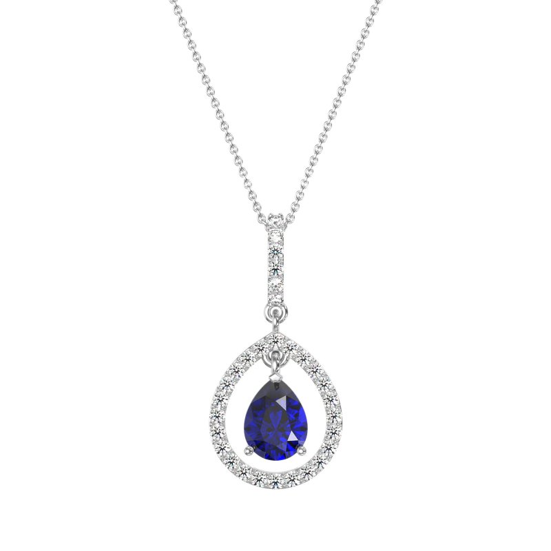 Tear Drop Large Halo Necklace