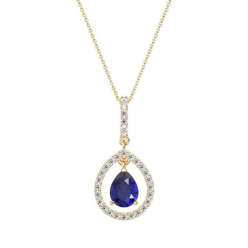 Tear Drop Large Halo Necklace