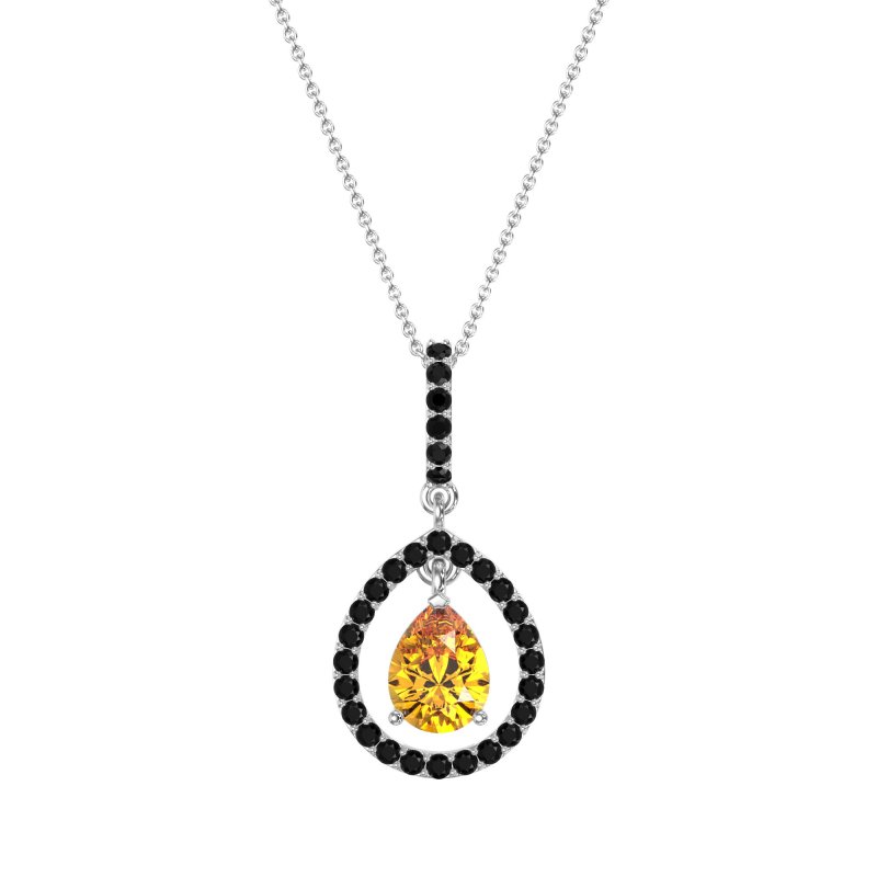 Tear Drop Large Halo Necklace