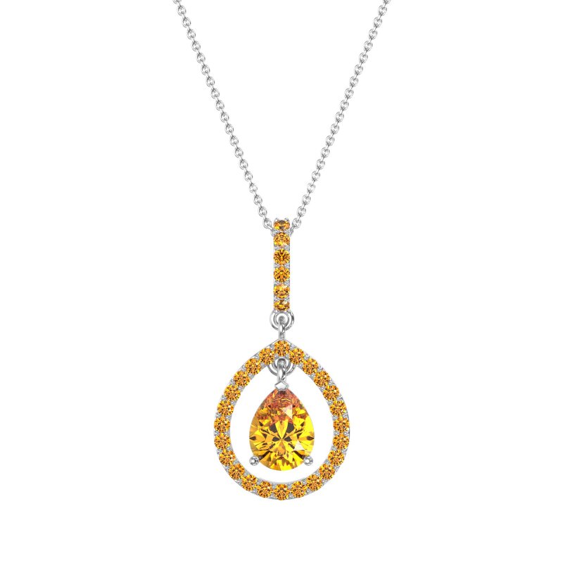 Tear Drop Large Halo Necklace
