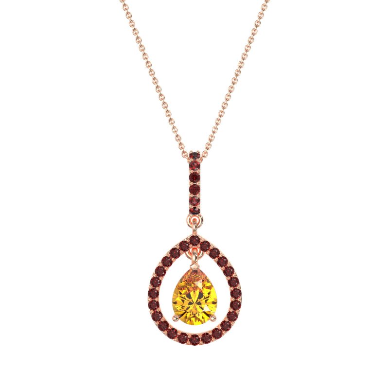 Tear Drop Large Halo Necklace