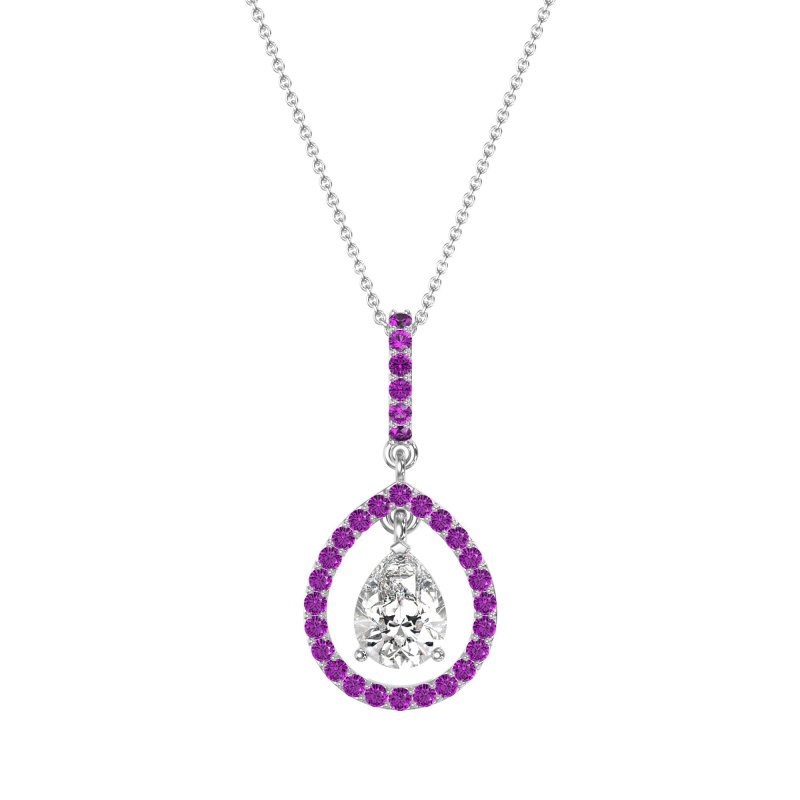 Tear Drop Large Halo Necklace