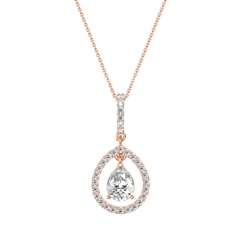 Tear Drop Large Halo Necklace