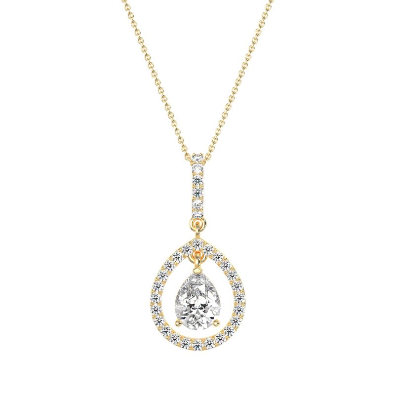Tear Drop Large Halo Necklace