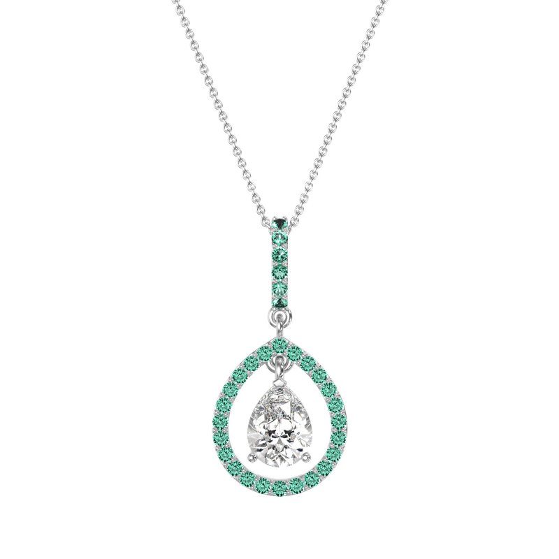 Tear Drop Large Halo Necklace
