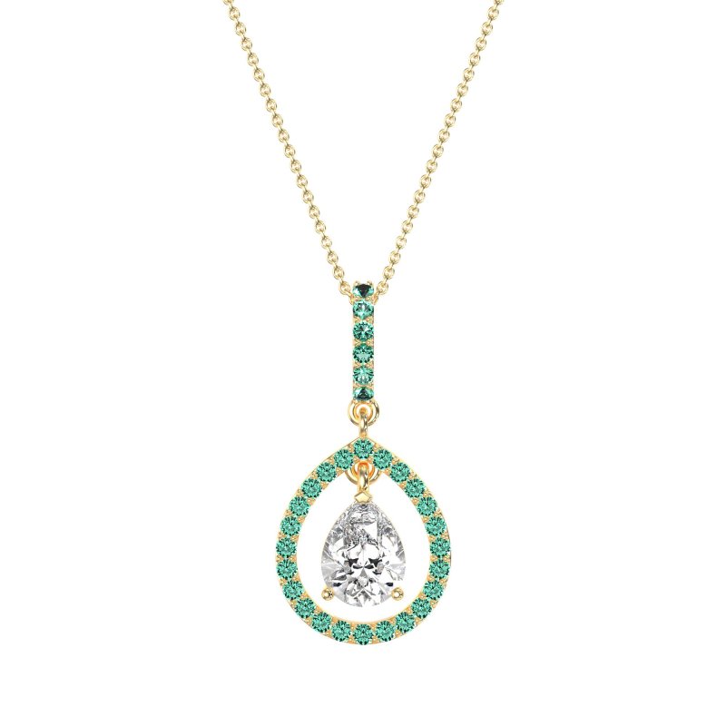 Tear Drop Large Halo Necklace