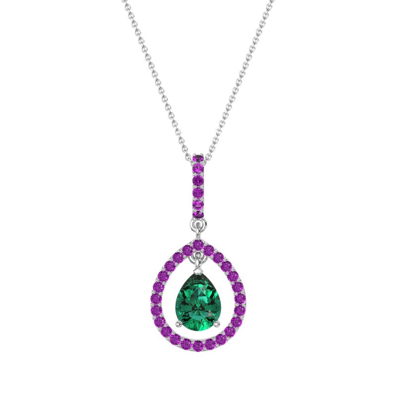 Tear Drop Large Halo Necklace