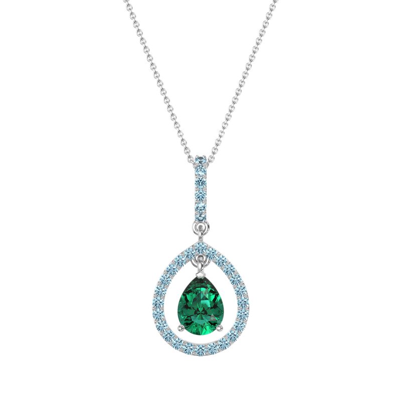 Tear Drop Large Halo Necklace