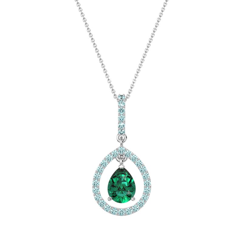 Tear Drop Large Halo Necklace