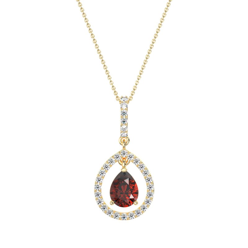 Tear Drop Large Halo Necklace