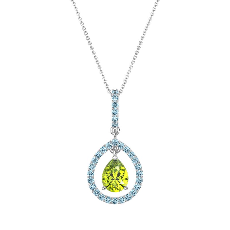 Tear Drop Large Halo Necklace