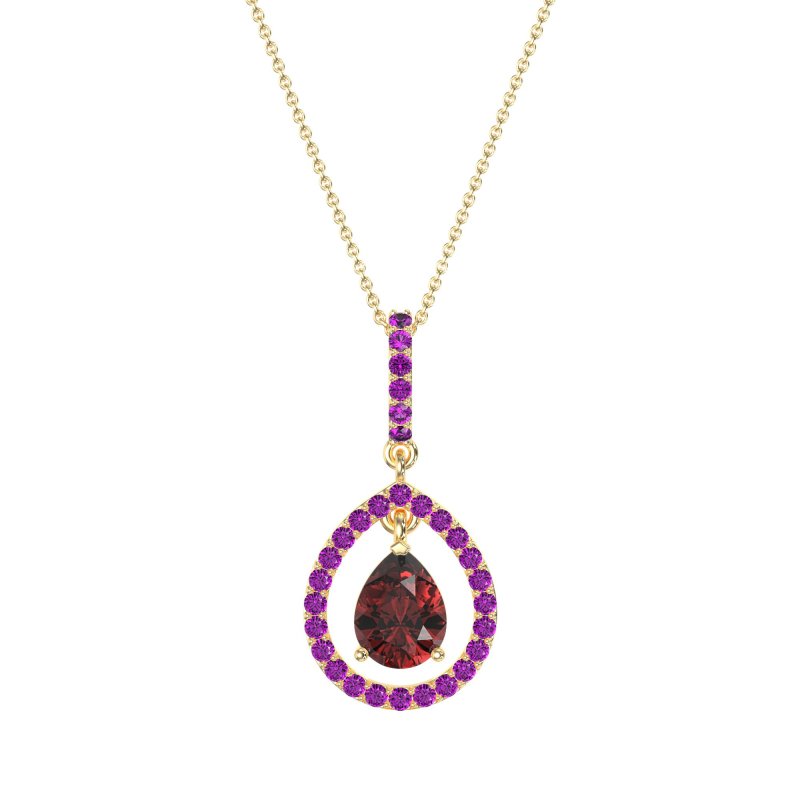 Tear Drop Large Halo Necklace