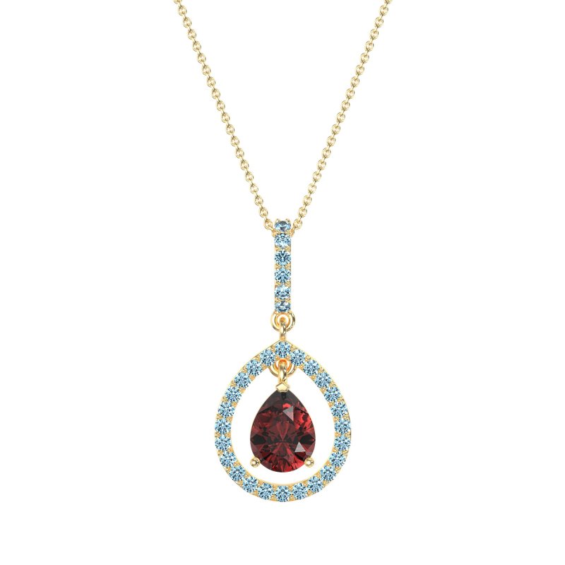 Tear Drop Large Halo Necklace