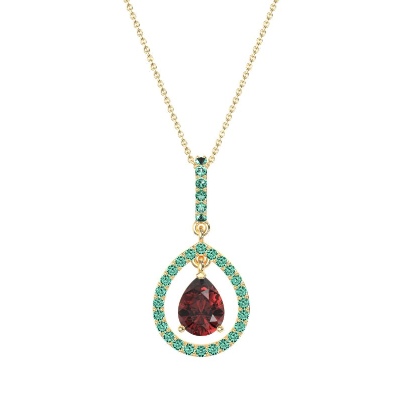 Tear Drop Large Halo Necklace