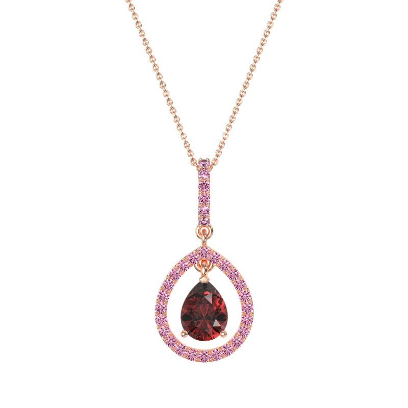 Tear Drop Large Halo Necklace