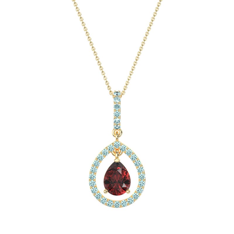 Tear Drop Large Halo Necklace