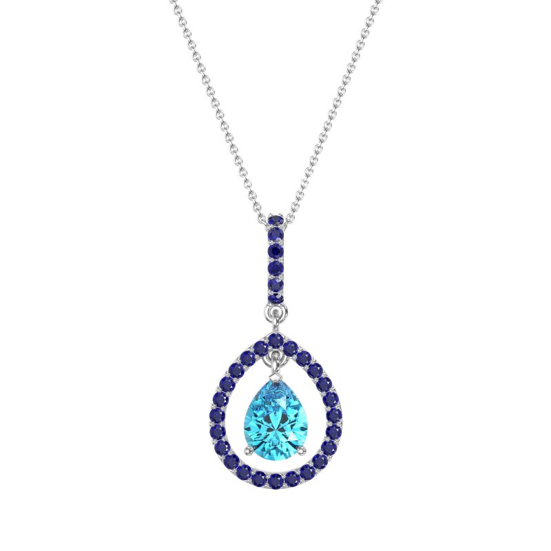 Tear Drop Large Halo Necklace