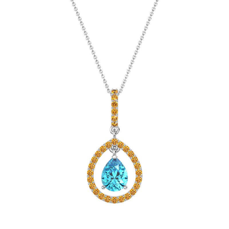 Tear Drop Large Halo Necklace