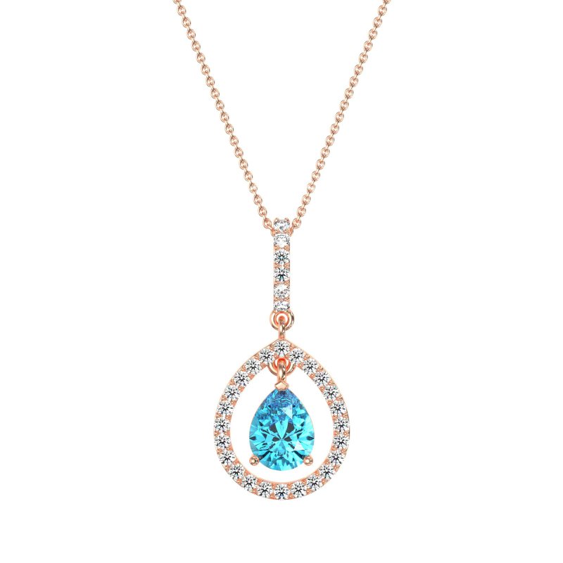 Tear Drop Large Halo Necklace