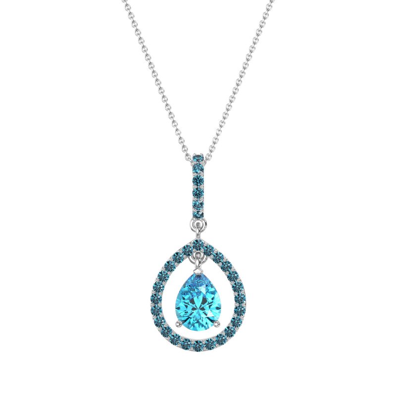 Tear Drop Large Halo Necklace